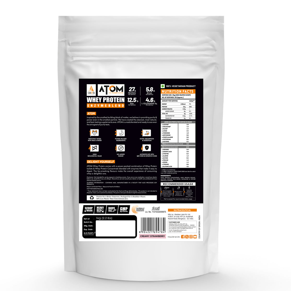 AS-IT-IS Atom Whey Protein with Digestive Enzymes 1 kg