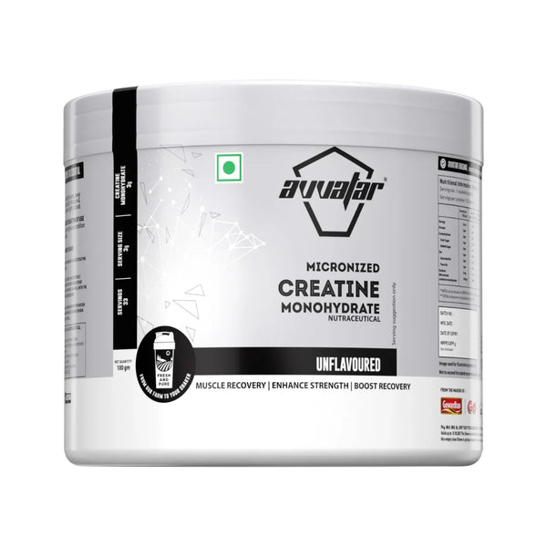 Shop Avvatar Creatine Monohydrate 100g supplement jar online at Nutristar for muscle recovery