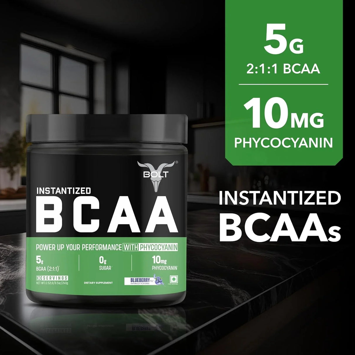 Bolt Nutrition BCAA 5000 Powder 240g, 30 Servings