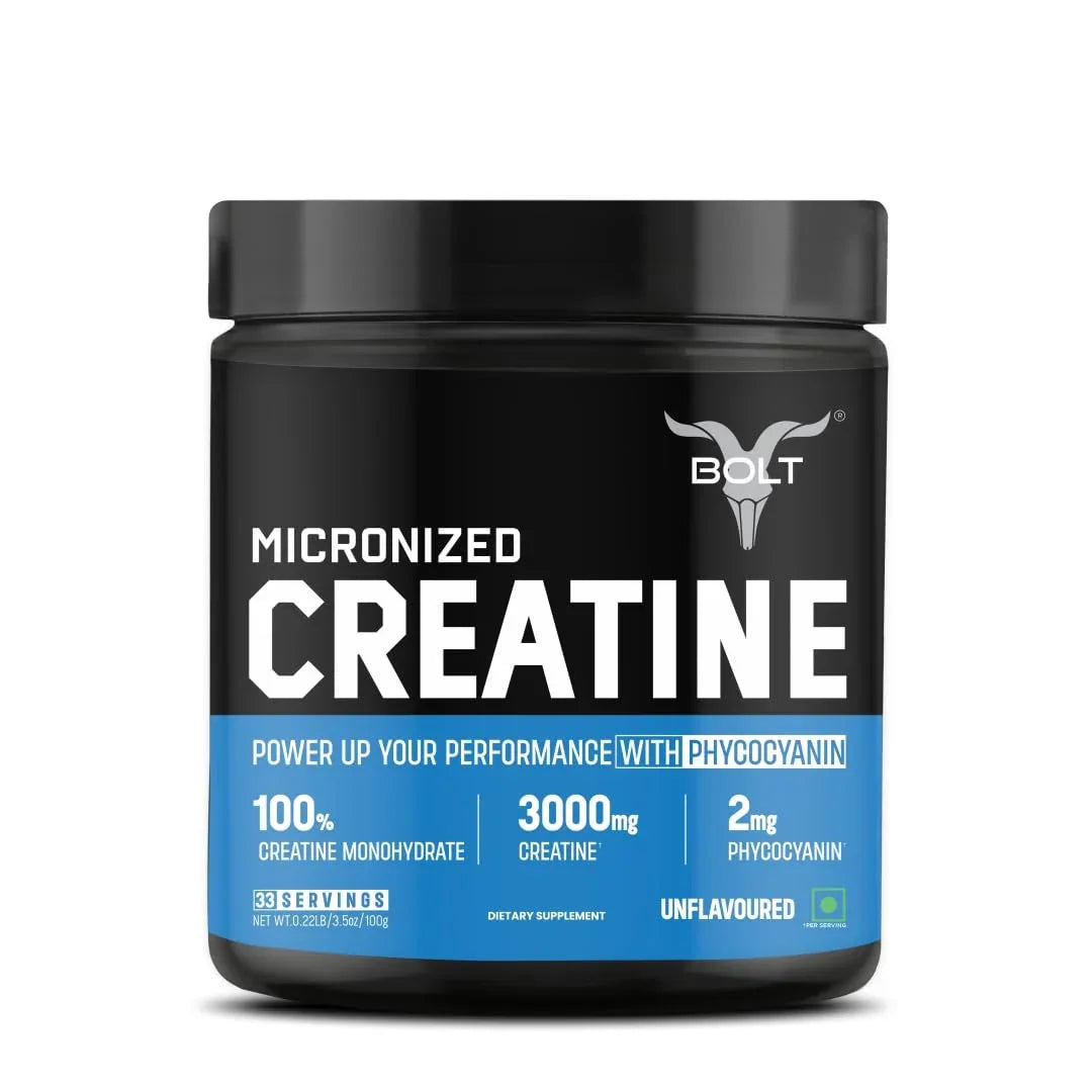 Bolt Nutrition Micronised Creatine Monohydrate 100g, 33 Servings