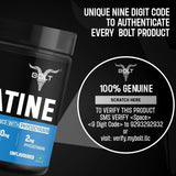 Bolt Nutrition Micronised Creatine Monohydrate 250g, 83 Servings