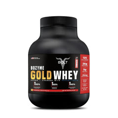 Bolt Nutrition Bozyme Gold Whey Protein Powder | High Protein & BCAA Content | 2lb, 27 Servings