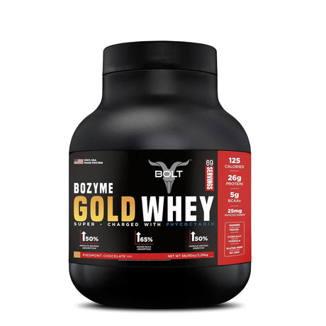 Bolt Nutrition Bozyme Gold Whey Protein Powder 5lb, 69 Servings