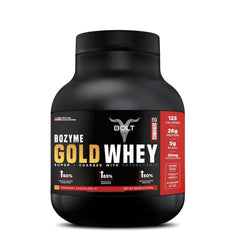 Bolt Nutrition Bozyme Gold Whey Protein Powder | High Protein & BCAA Content | 5lb, 69 Servings