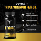 Bolt Nutrition Triple Strength Omega-3 Fish Oil 1300mg 60 Softgel Capsules