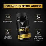 Bolt Nutrition Triple Strength Omega-3 Fish Oil 1300mg 60 Softgel Capsules