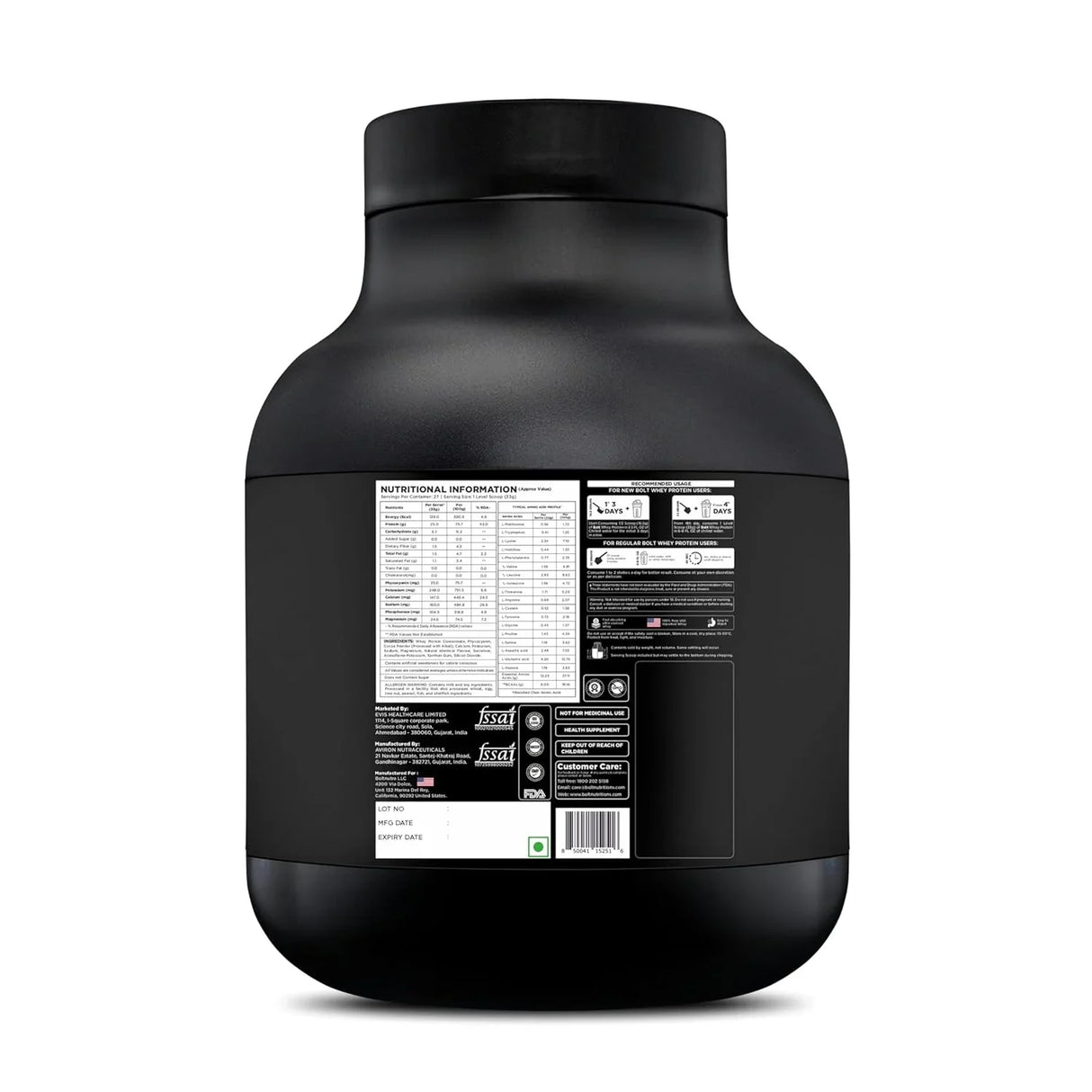 Bolt Nutrition 100% Whey Protein Powder 2lb, 27 Servings