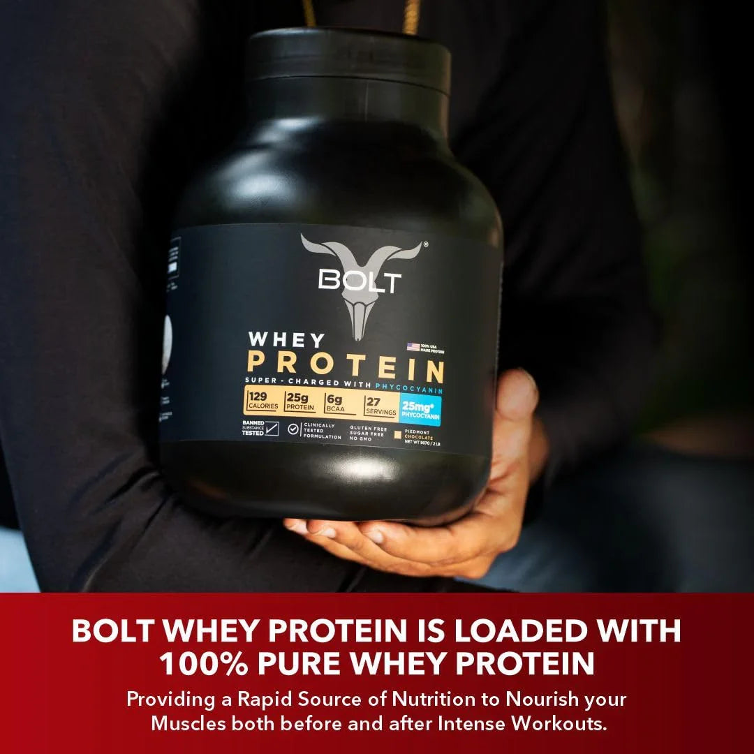 Bolt Nutrition 100% Whey Protein Powder 2lb, 27 Servings