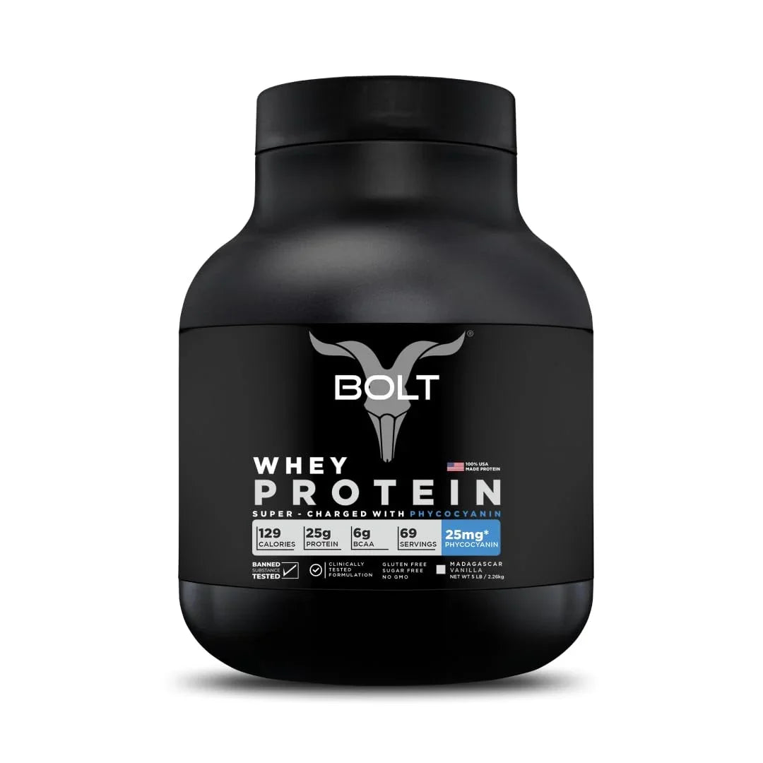Bolt Nutrition 100% Whey Protein Powder 5lb, 69 Servings