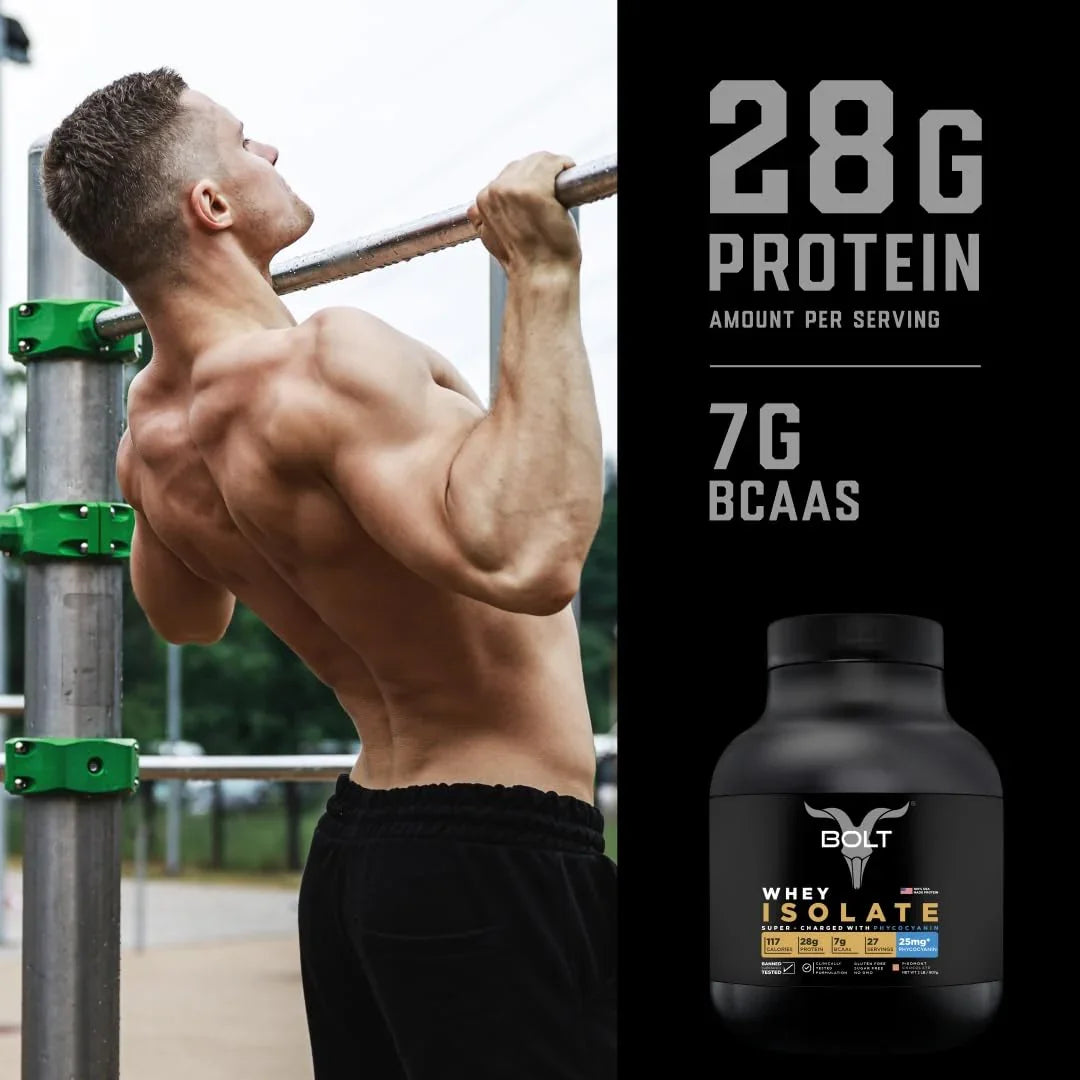 Bolt Nutrition Whey Isolate Protein Powder 2lb, 27 Servings