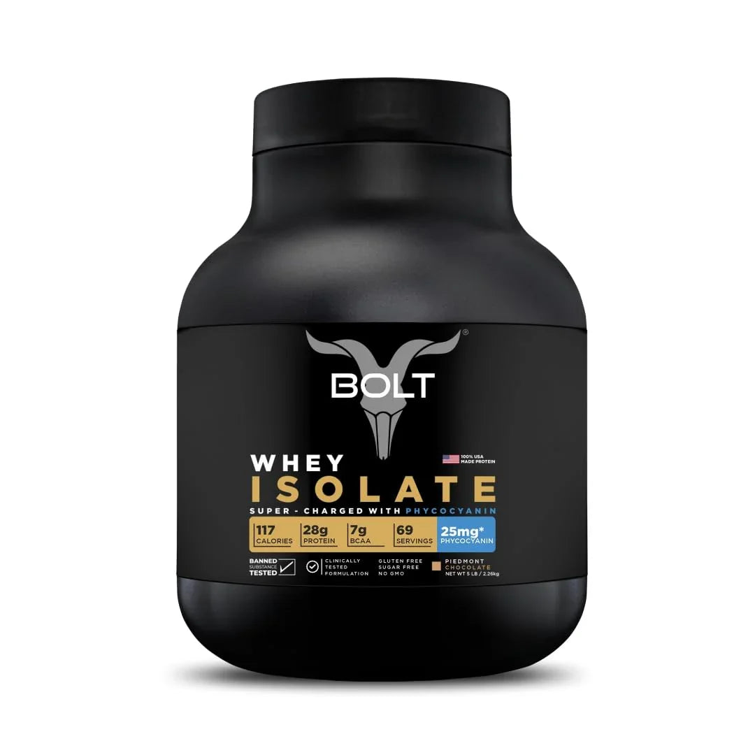 Bolt Nutrition Whey Isolate Protein Powder 5lb, 69 Servings
