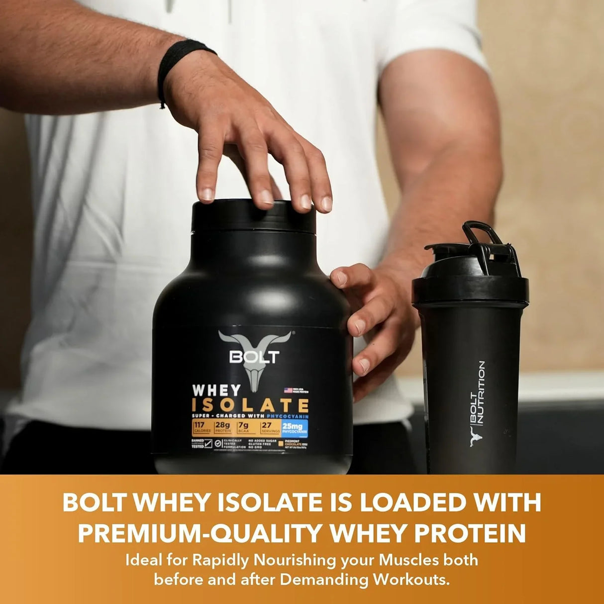 Bolt Nutrition Whey Isolate Protein Powder 2lb, 27 Servings