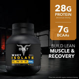 Bolt Nutrition Whey Isolate Protein Powder 5lb, 69 Servings