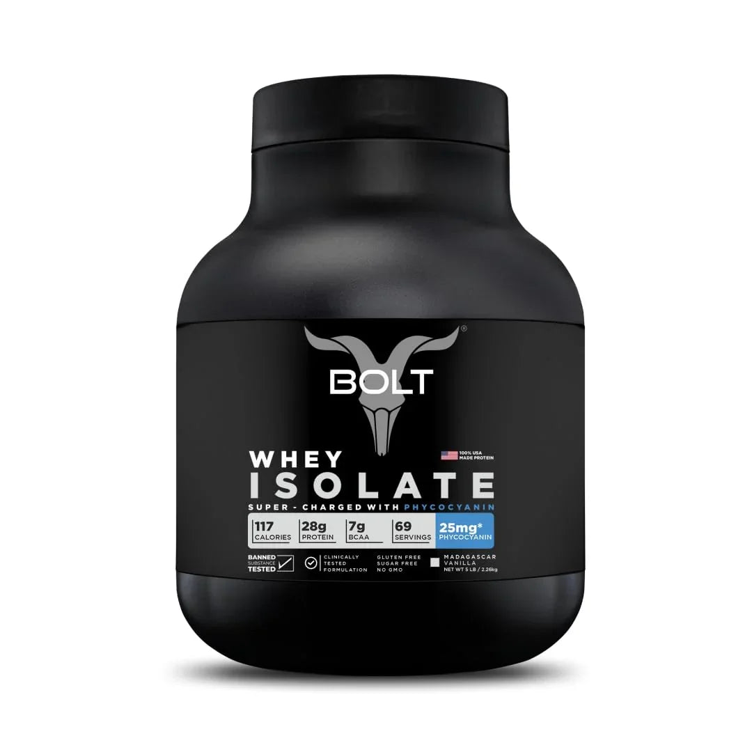 Bolt Nutrition Whey Isolate Protein Powder 5lb, 69 Servings