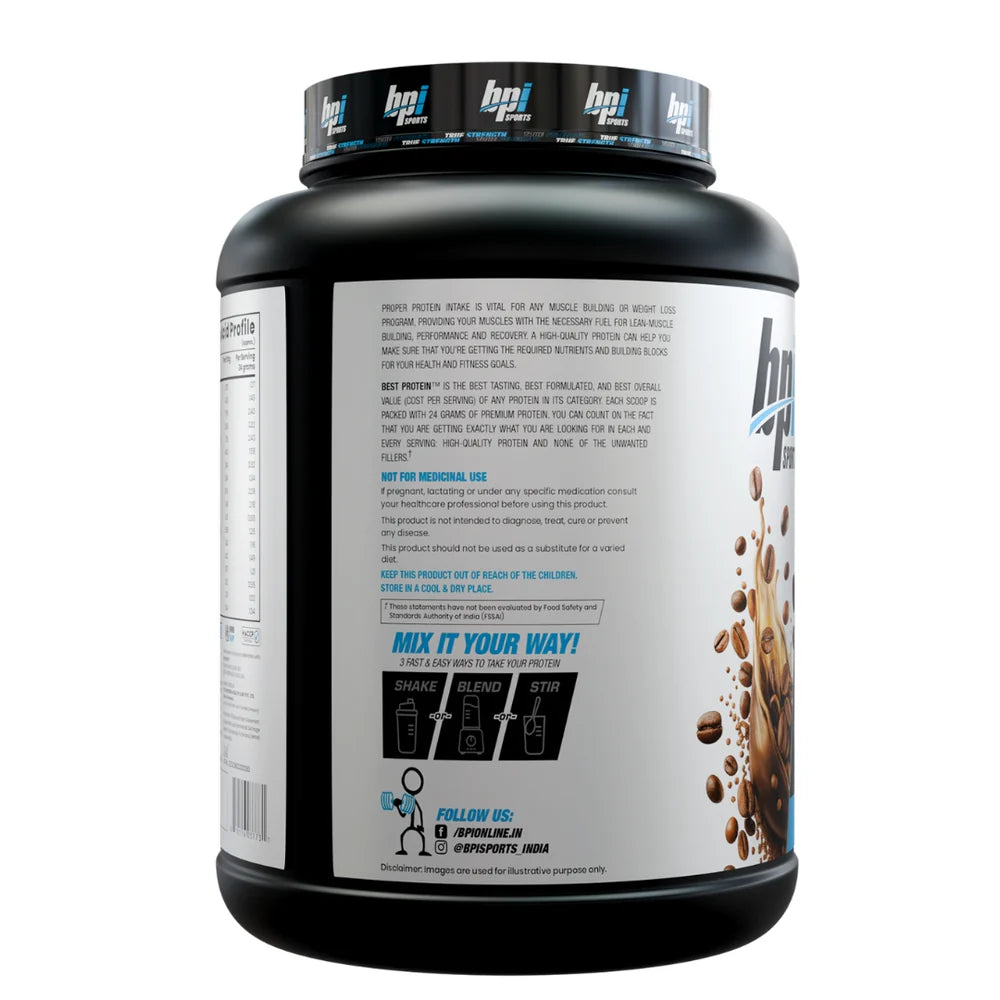BPI Sports Best Protein Powder 2.24kg | 24g Protein Per Scoop | Whey Protein Blend | 66 Servings