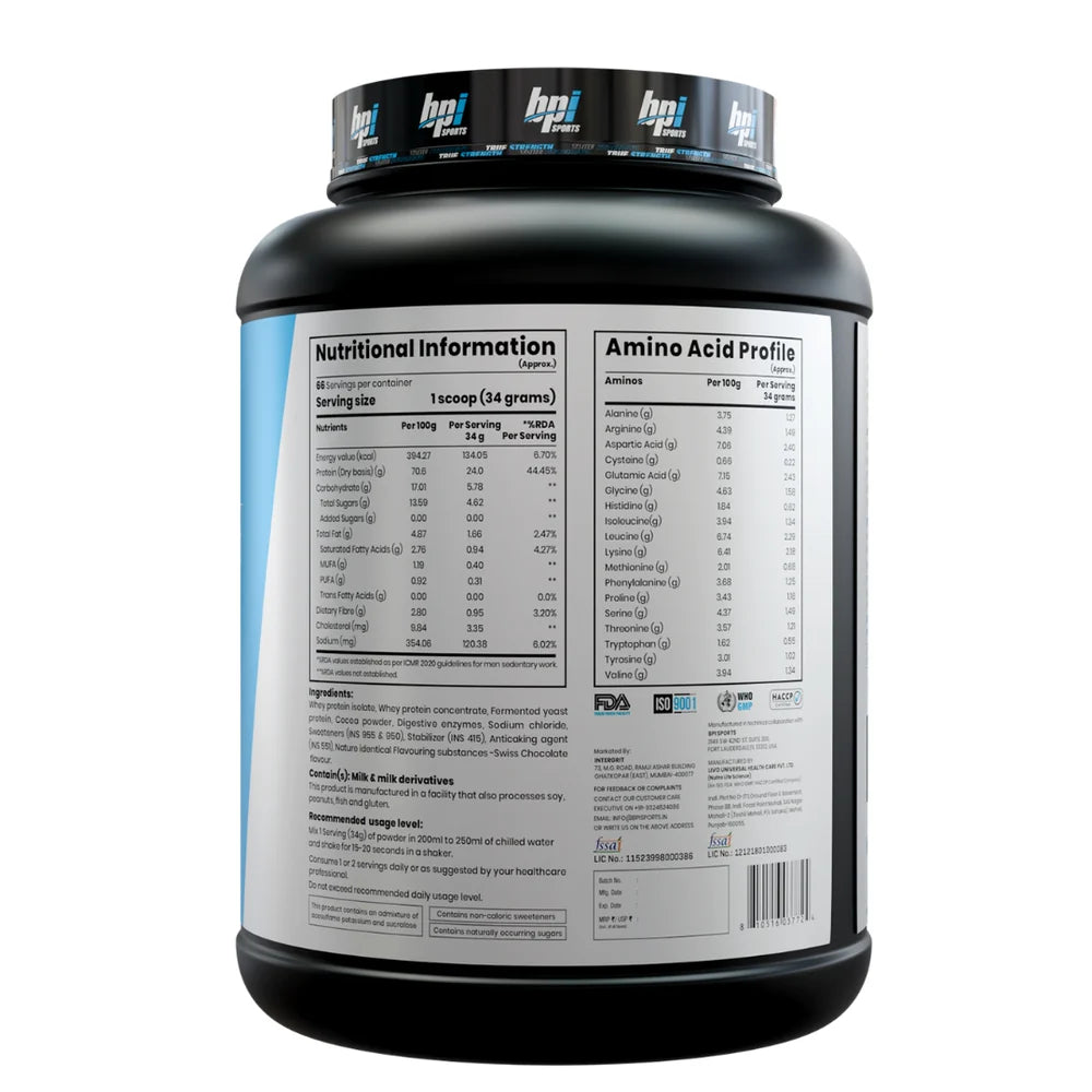 BPI Sports Best Protein Powder 2.24kg | 24g Protein Per Scoop | Whey Protein Blend | 66 Servings
