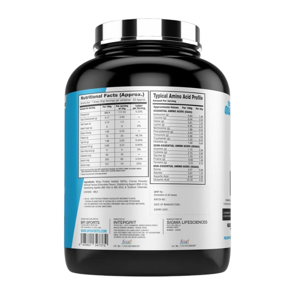BPI Sports ISO HD Whey Isolate and Hydrolysate - 4.4 Lbs