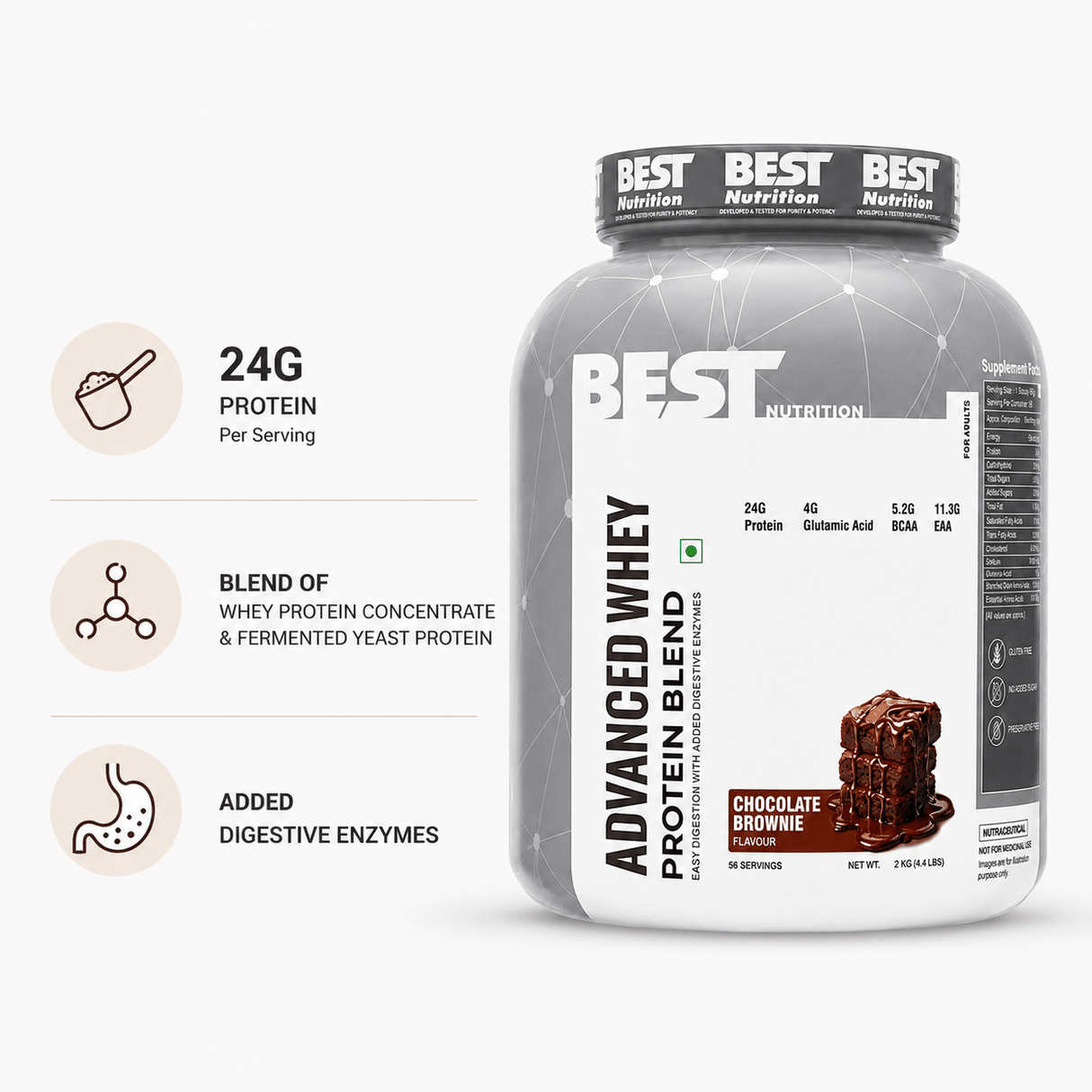 Best Nutrition Advanced Whey Protein Blend 2 kg | 56 Servings