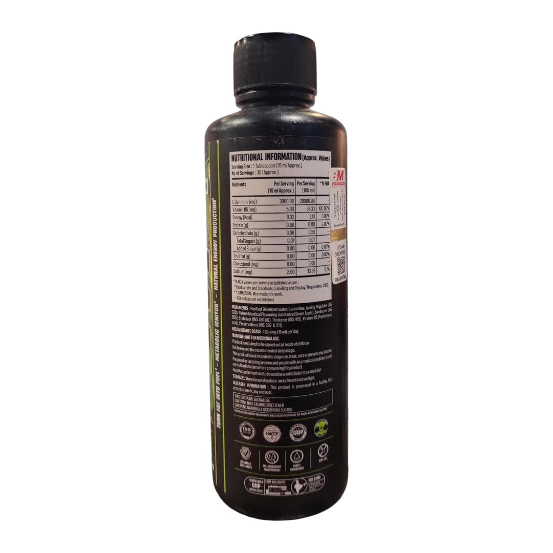 Big Muscles Nutrition L-Carnitine Liquid 3000mg - 30 Servings