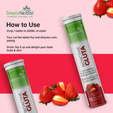 Simply Herbal Bioactive Gluta Effervescent Tablets | L-Glutathione, Hyaluronic Acid | Strawberry | 15 Tablets