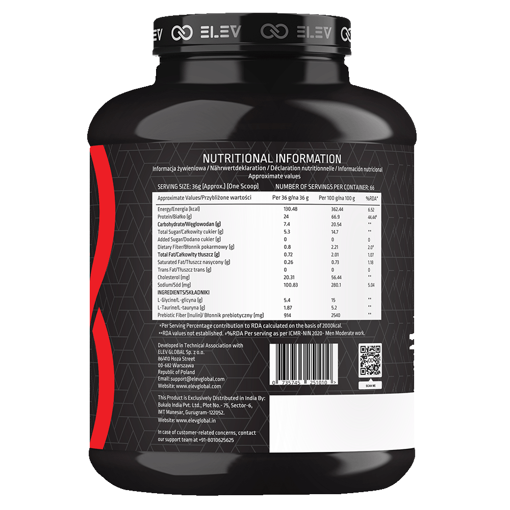 Elev Tri Whey Advanced Micro Filtered Whey Protein Powder | 2.375kg (66 Servings)