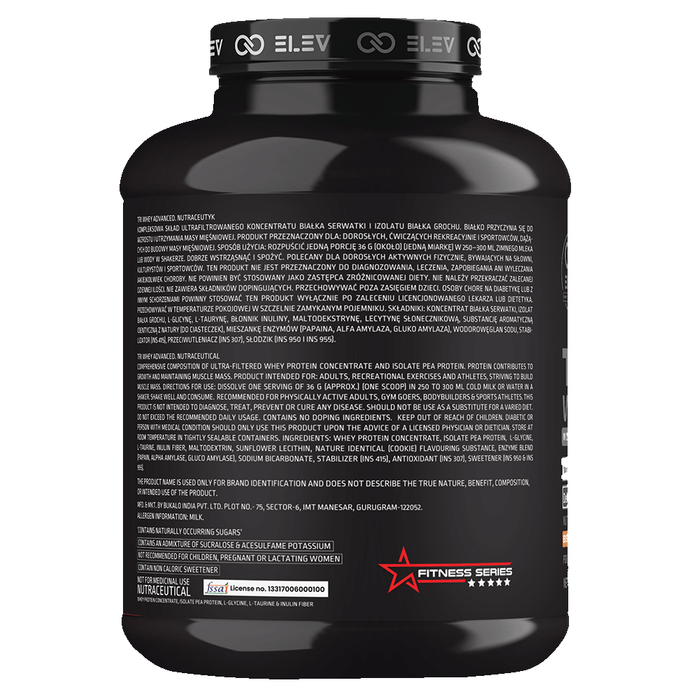 Elev Tri Whey Advanced Micro Filtered Whey Protein Powder | 2.375kg (66 Servings)