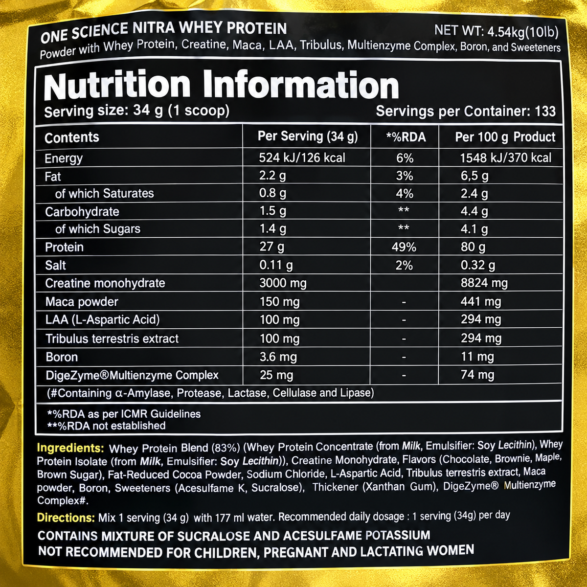 One Science Nitra Whey - 10 Lbs