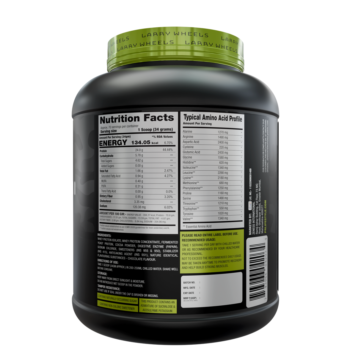 PR Supplements Larry Wheels Whey Protein Powder 2.38kg | Whey Protein Supplement