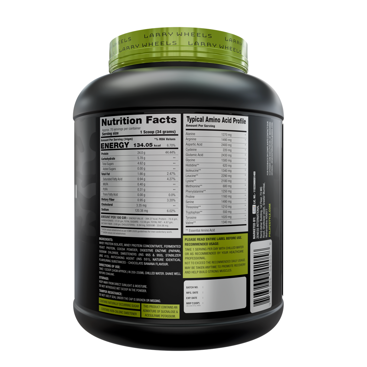 PR Supplements Larry Wheels Whey Protein Powder 2.38kg | Whey Protein Supplement