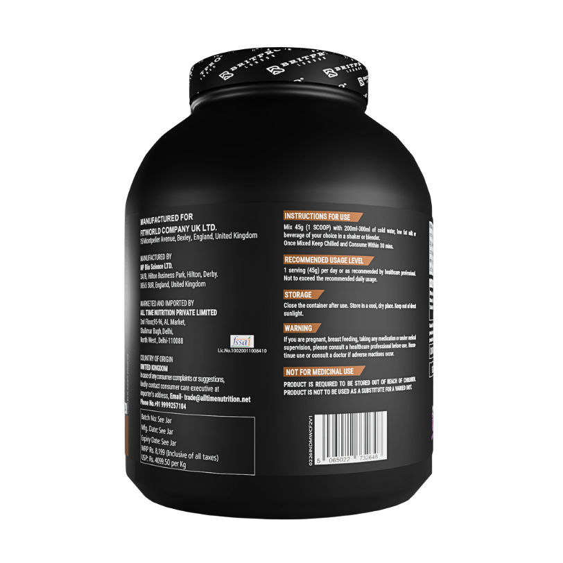 BRITPRO London Muscle Whey Protein Powder - 2kg | 44 Servings (INDIAN)