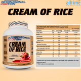 International Protein Cream of Rice | Premium Rice Cereal Powder | Easy Digesting Clean Carbohydrate | 2kg (66 Servings)