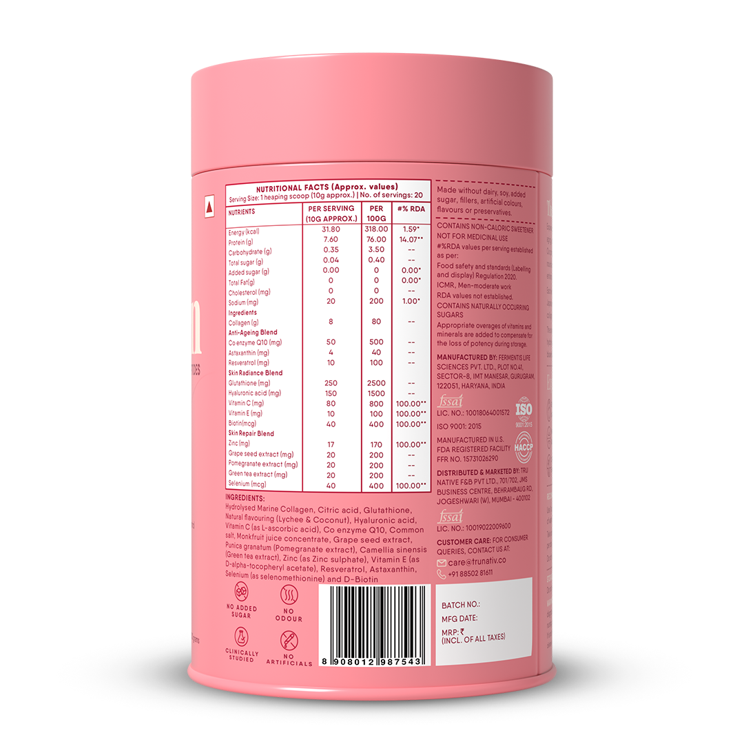 TruNativ Collagen Powder, Marine Collagen Type 1 & 3, 200g