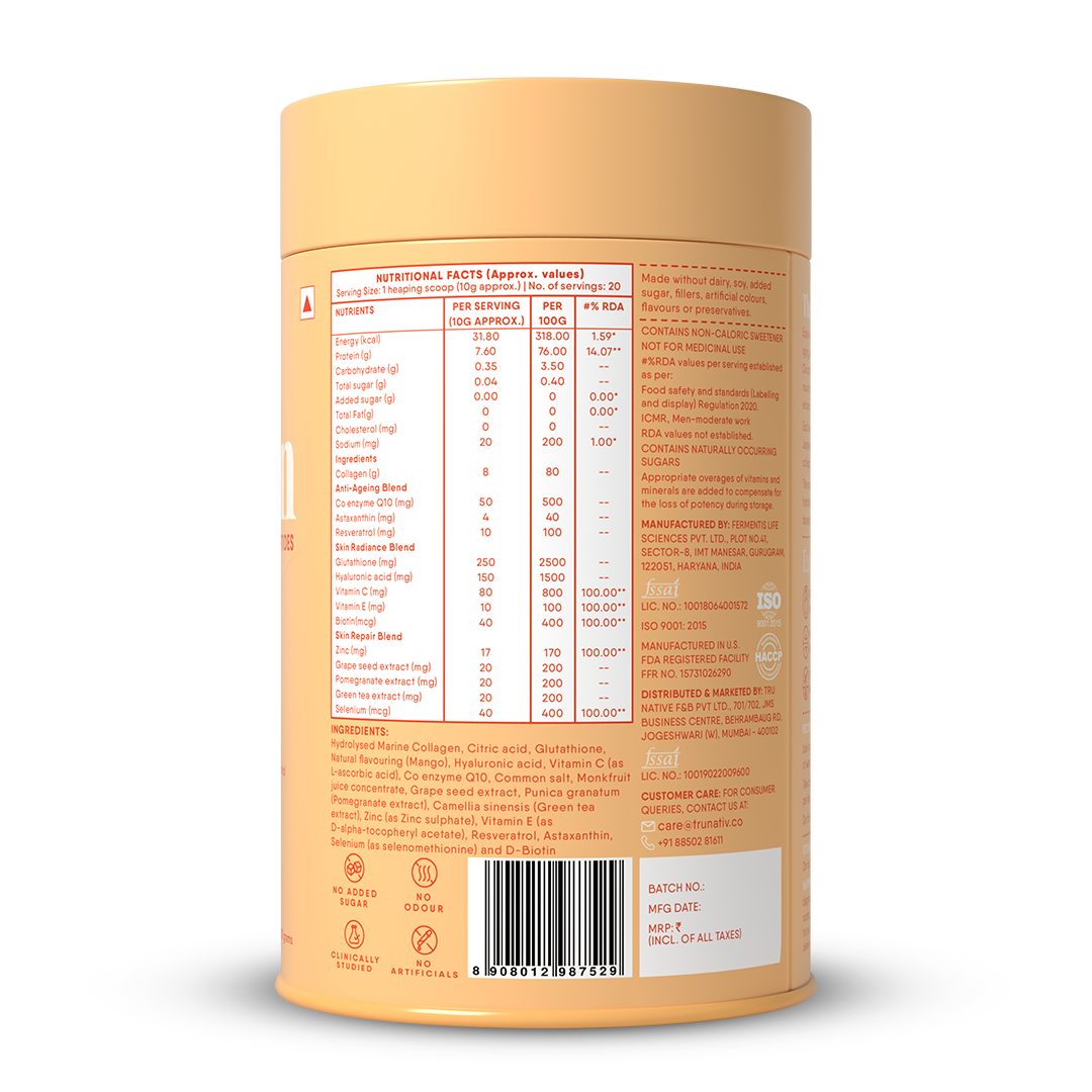 TruNativ Collagen Powder, Marine Collagen Type 1 & 3, 200g