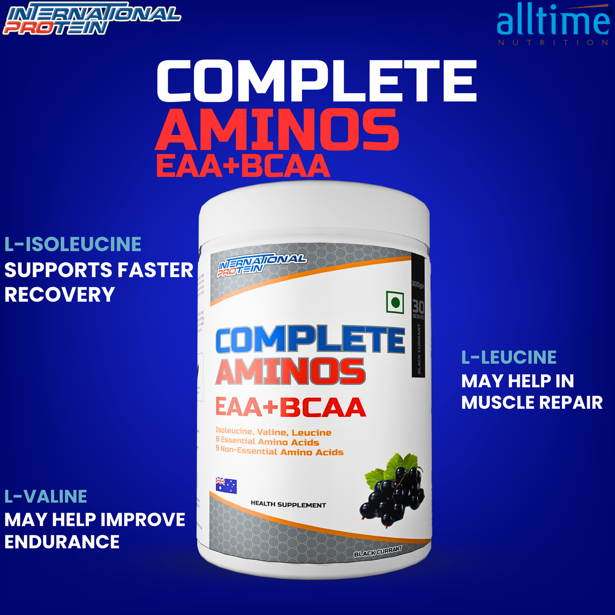 International Protein Complete Aminos 300g - 30 Servings (Indian)