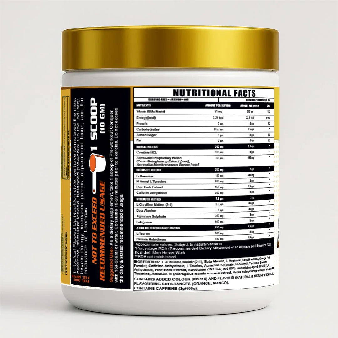 Ripped Up Nutrition Conquer Xtreme Pre-Workout 300gm