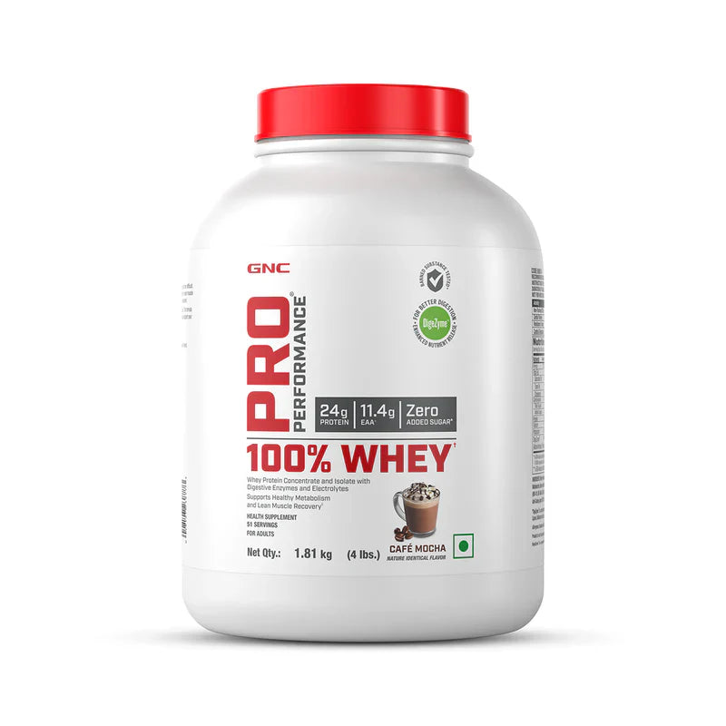 GNC Pro Performance 100% Whey Protein 4 Lbs + Nutristar Micronized CREA Gold Creatine Monohydrate 250g (83 Servings) - High-Performance Strength Combo