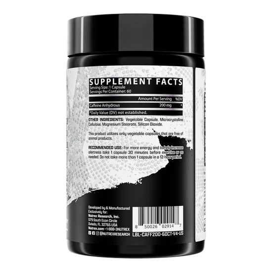Nutrex Caffeine 200, 60 Liquid Capsules