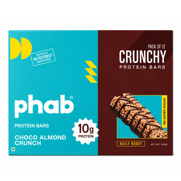 PHAB Crunchy Protein Bar | Pack of 12 | 10g Protein