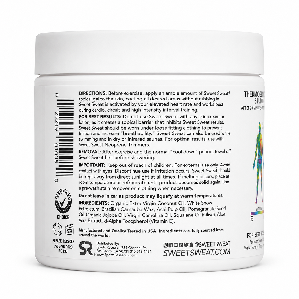 Sports Research Sweet Sweat Workout Enhancer | Coconut | 383g (13.5 oz)