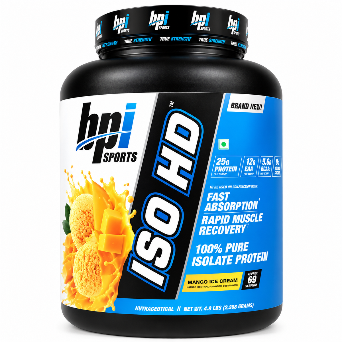 BPI Sports ISO HD Whey Isolate and Hydrolysate - 4.4 Lbs