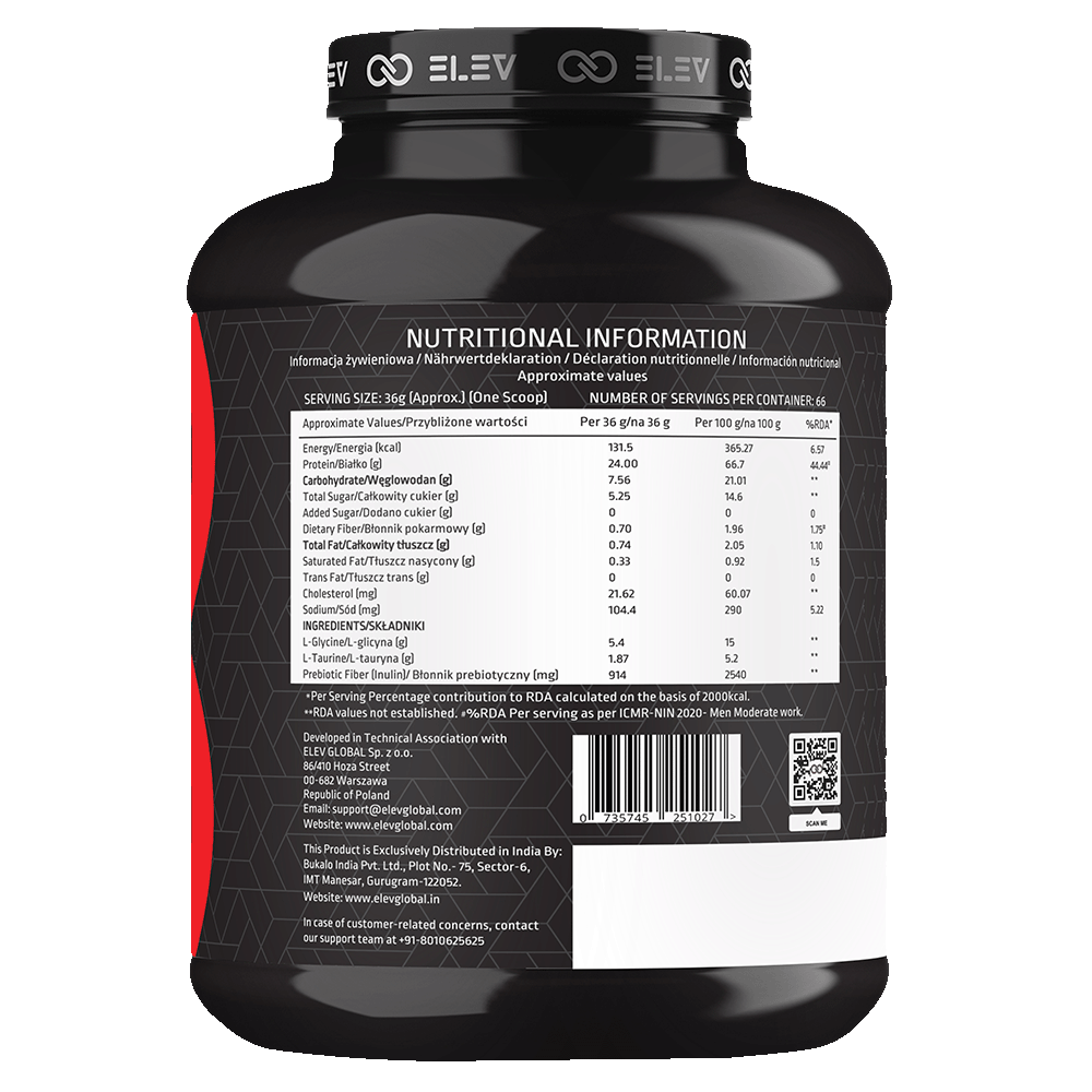 Elev Tri Whey Advanced Micro Filtered Whey Protein Powder | 2.375kg (66 Servings)