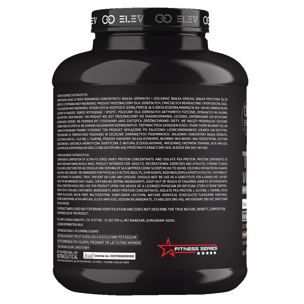 Elev Tri Whey Advanced Micro Filtered Whey Protein Powder | 2.375kg (66 Servings)
