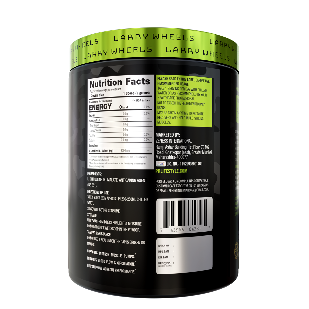 PR Supplements L-Citrulline 180g | 90 Servings