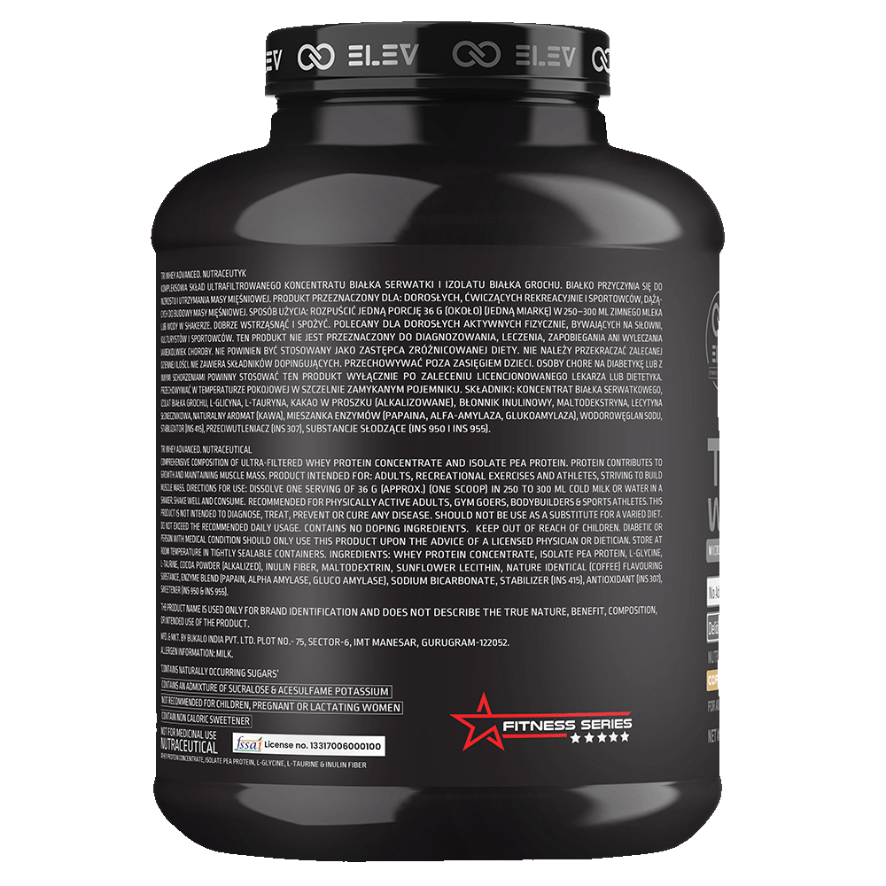 Elev Tri Whey Advanced Micro Filtered Whey Protein Powder | 2.375kg (66 Servings)