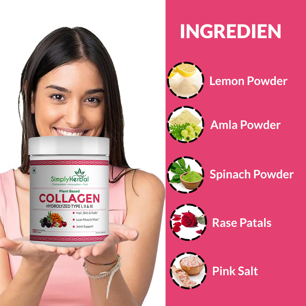 Simply Herbal Plant-Based Collagen Builder Powder 150g | Vitamin C, Silica & Biotin