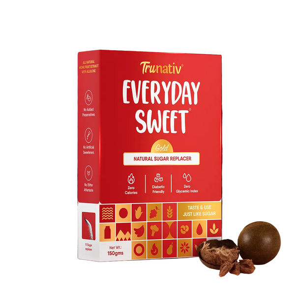 Trunativ Everyday Sweet Gold | Allulose & Monk Fruit Sweetener Powder | Zero-Calorie Sugar Substitute | 150g