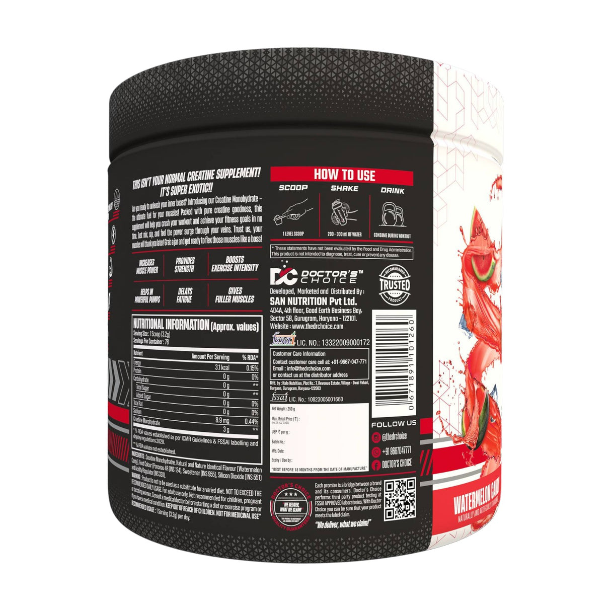 Doctor's Choice Creatine Monohydrate 250 Gm