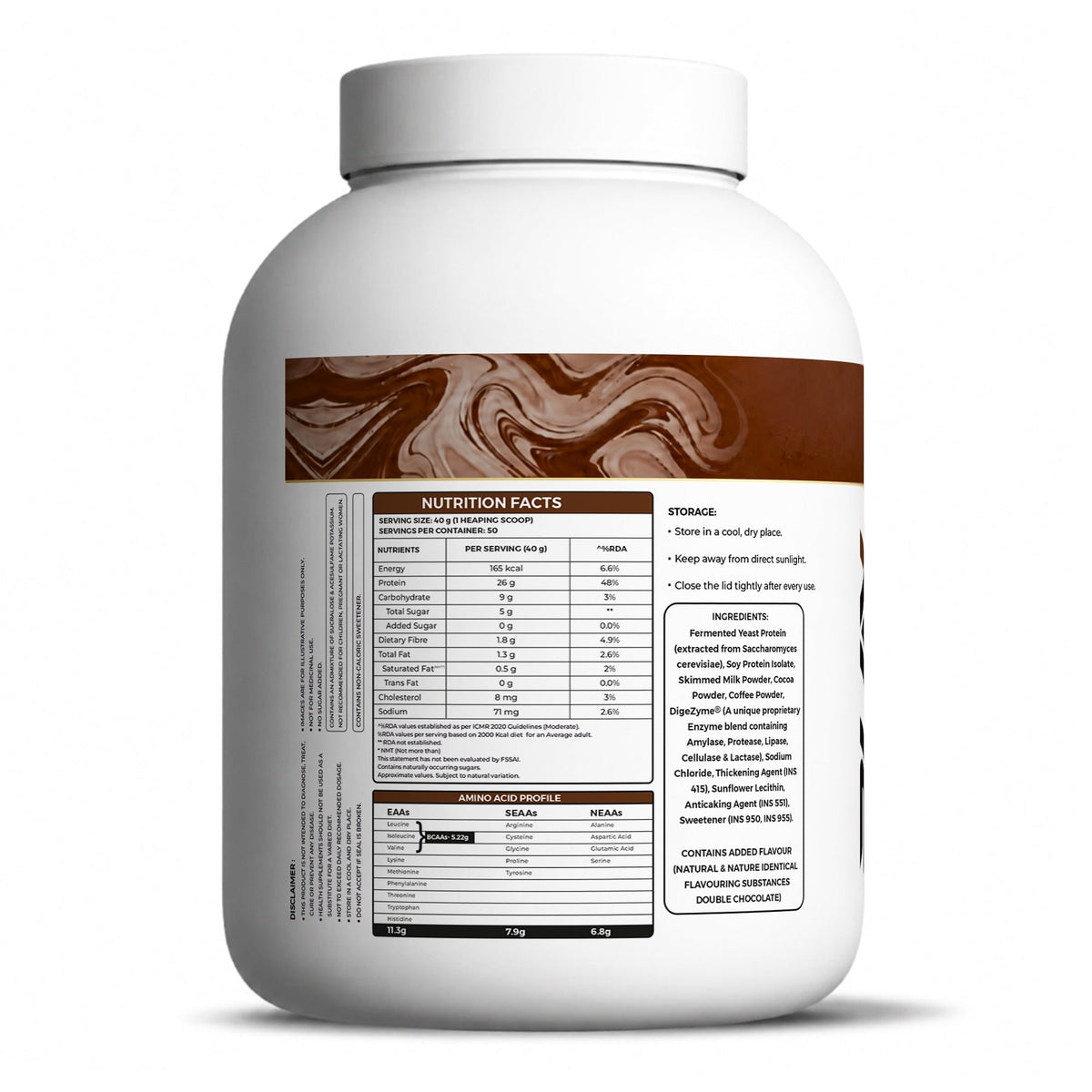 Ripped Up Nutrition Impact Protein Powder | Fermented Yeast & Soy Protein Isolate | 2.5kg | 50 Servings