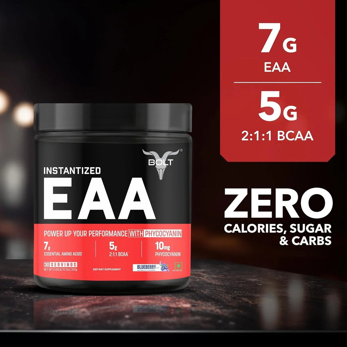 Bolt Nutrition EAA Powder with BCAA 300g, 30 Servings