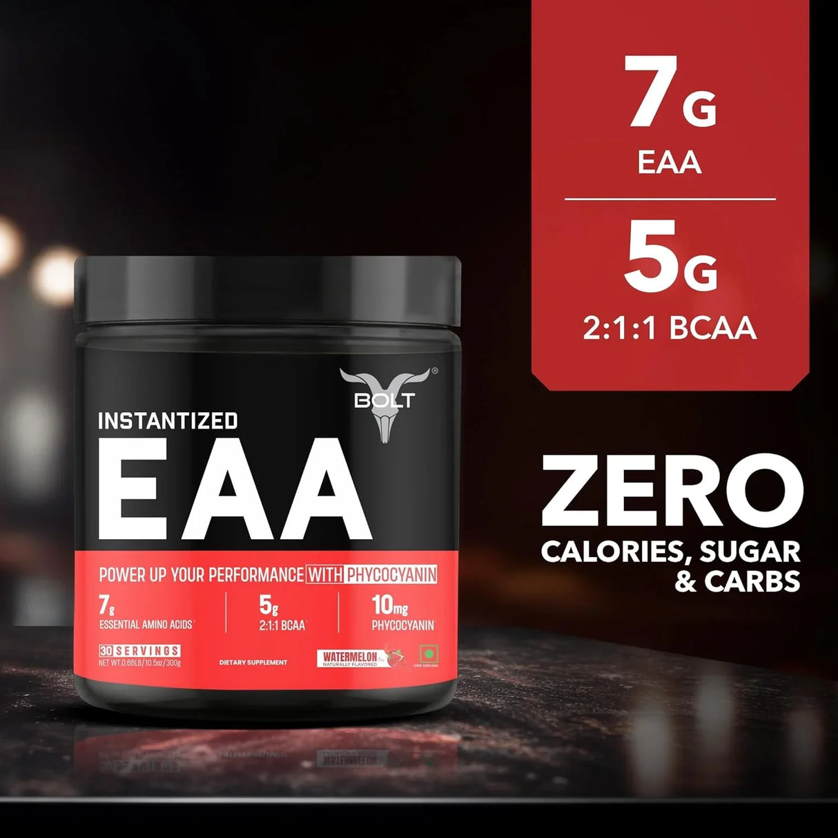 Bolt Nutrition EAA Powder with BCAA 300g, 30 Servings